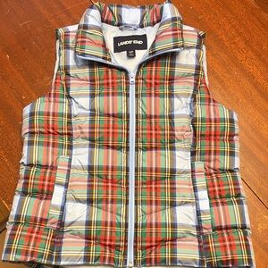 Lands' End Women's Multicolor Plaid Vest